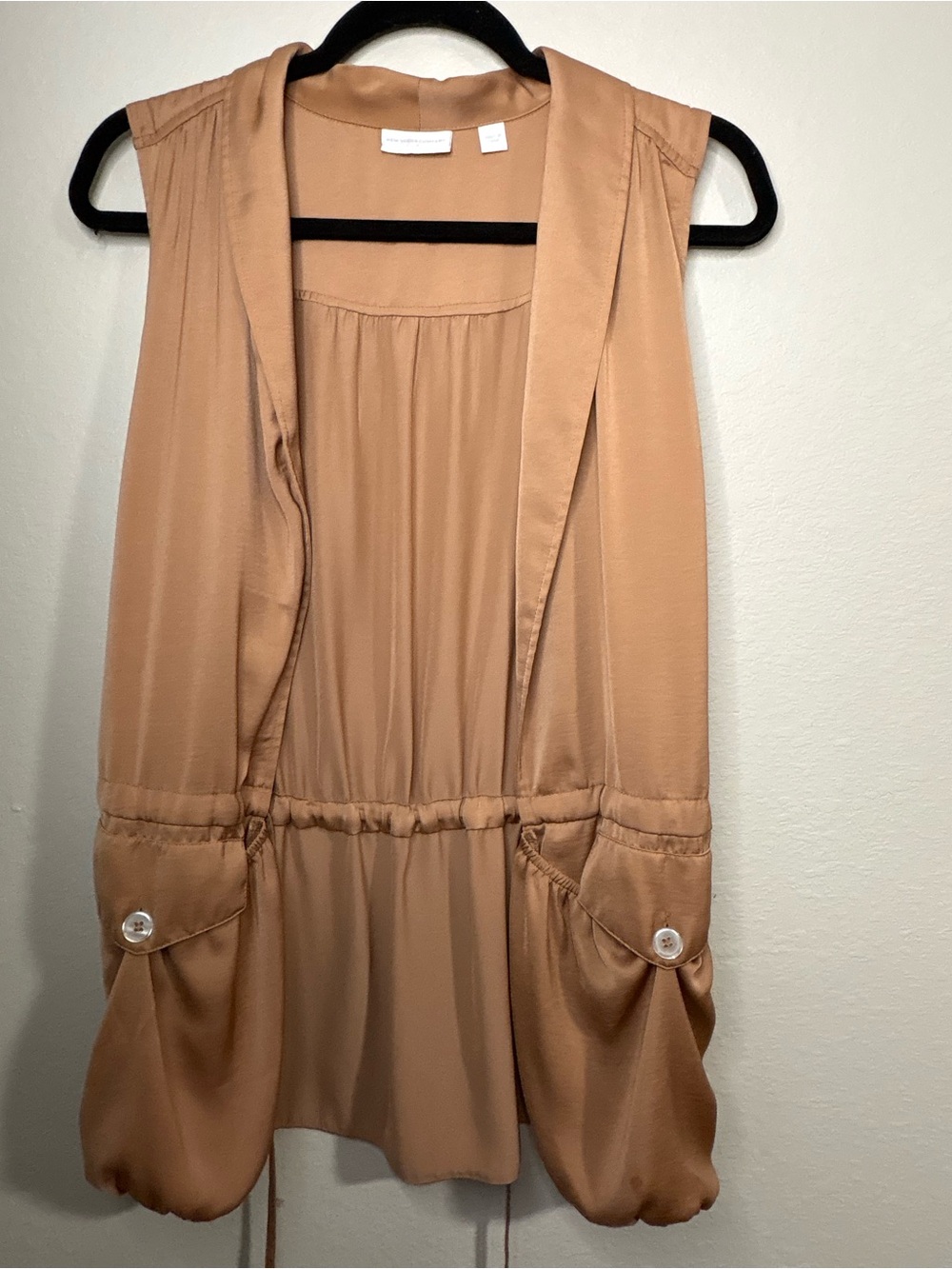 New York & Company Camel Sleeveless Utility Vest